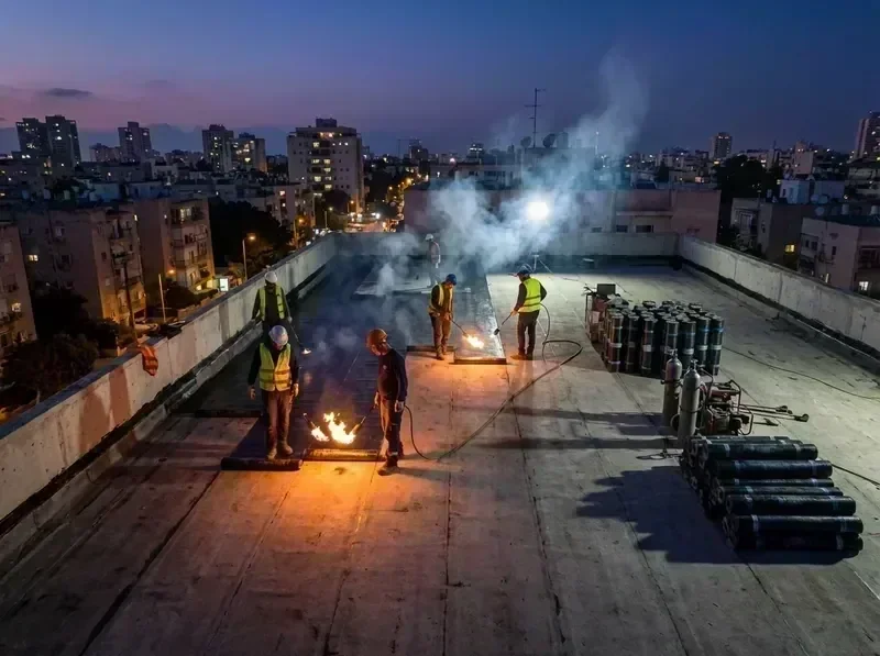 איתור נזילות מים בקיר באמצעות מצלמה תרמית על ידי טכנאי מקצועי