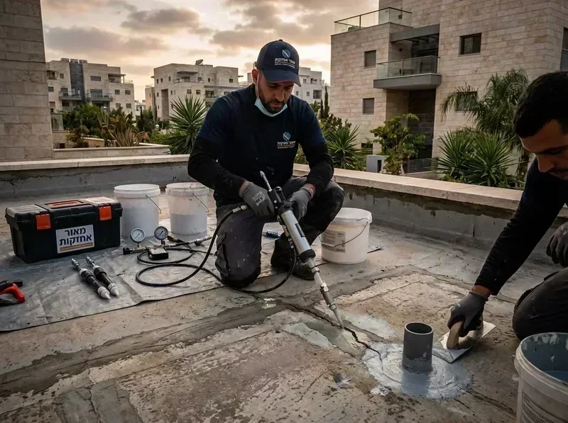 איטום מרפסת וחניון עם טיפול בסדקים